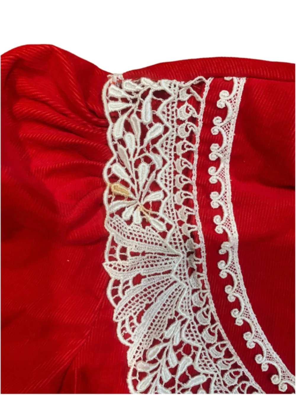 Vtg 90’s Girls Ruth Carolina Red and White Lace Holiday/Christmas Dress Size 14